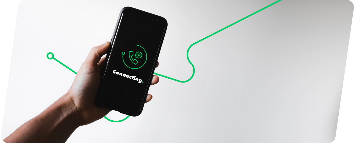 Mobile phone connecting with Truckup's support